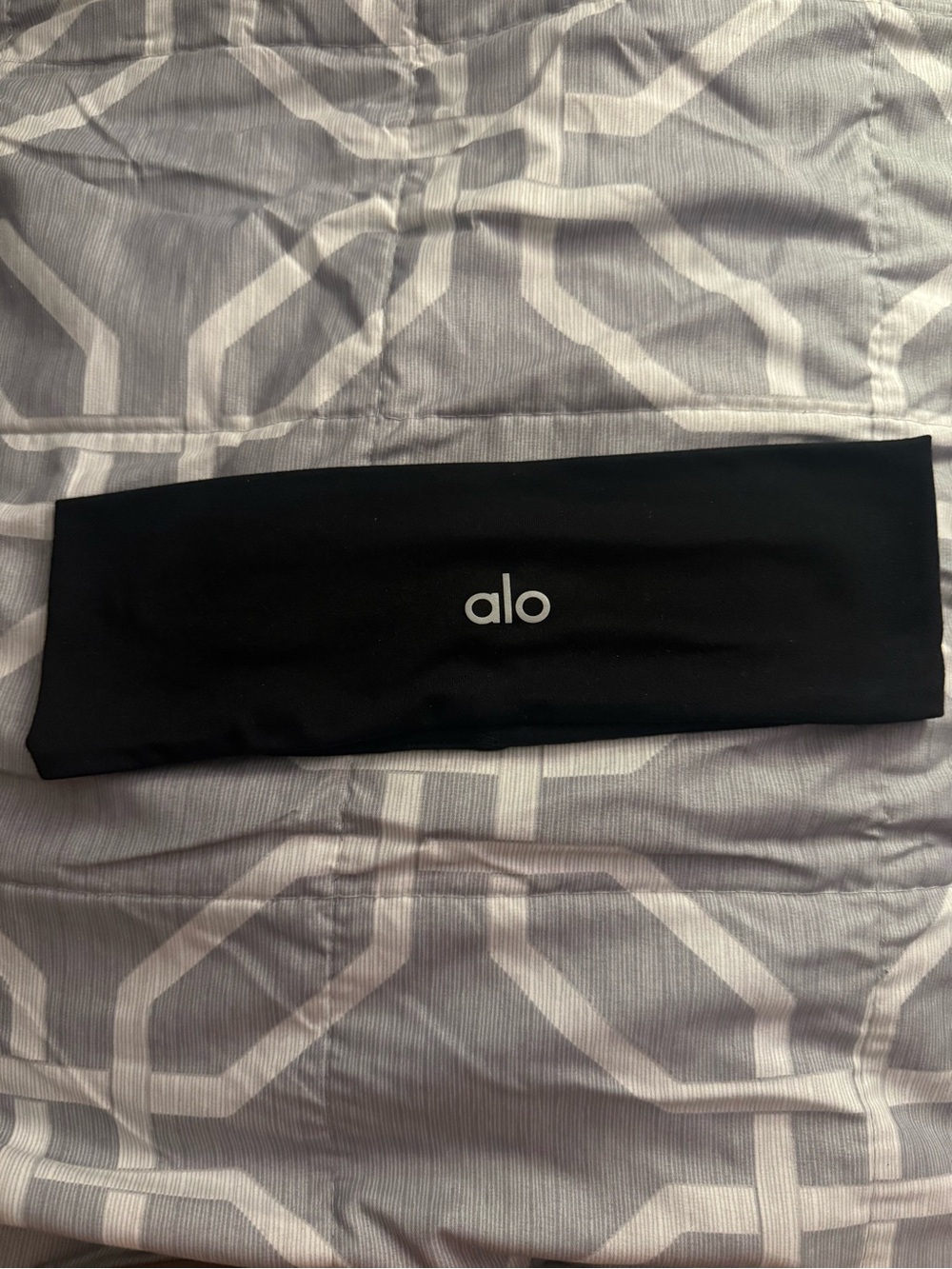 ALO Yoga Black Logo Stretch Headband